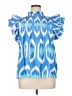 Oliphant 100% Cotton Blue Short Sleeve Blouse Size XL - photo 1