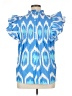 Oliphant 100% Cotton Blue Short Sleeve Blouse Size XL - photo 2
