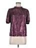Current Air 100% Polyester Metallic Purple Short Sleeve Blouse Size M - photo 1