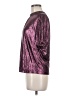 Current Air 100% Polyester Metallic Purple Short Sleeve Blouse Size M - photo 5