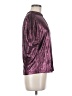 Current Air 100% Polyester Metallic Purple Short Sleeve Blouse Size M - photo 4