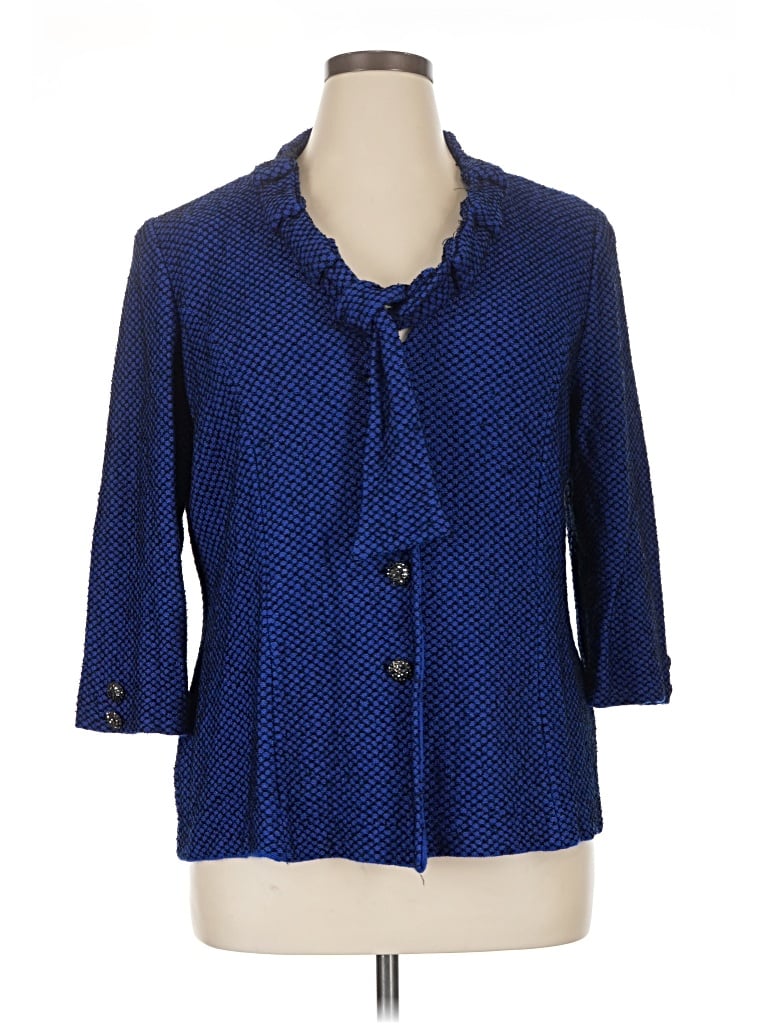 Pre-owned Ming Wang Blazer Jacket In Blue