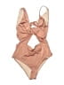 SAHA Solid Tan One Piece Swimsuit Size M - photo 1