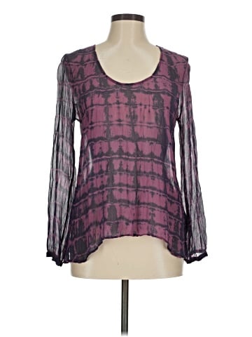 Red Haute Long Sleeve Silk Top (view 1)