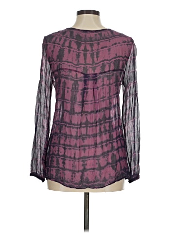Red Haute Long Sleeve Silk Top (view 2)
