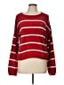 Double Zero 100% Polyester Stripes Red Pullover Sweater Size L - photo 1