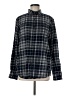 St. John's Bay 100% Cotton Plaid Blue Long Sleeve Button-Down Shirt Size M - photo 1