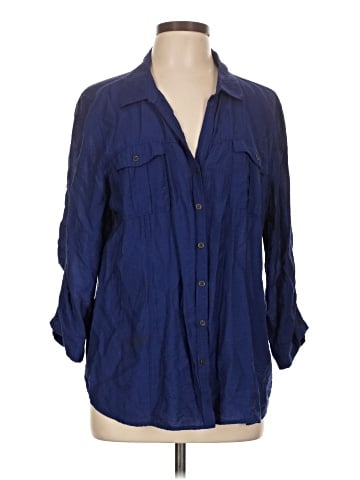 Roz & Ali 3/4 Sleeve Button-Down Shirt (view 1)
