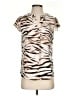 Calvin Klein Animal Print Tan Short Sleeve Blouse Size S - photo 1