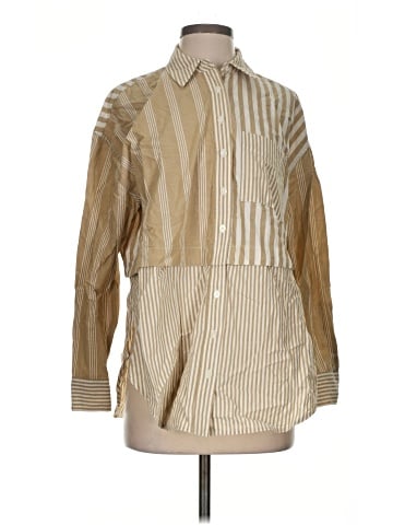 Madewell Modular Oversized Button-Up Shirt in Mixed Stripe (view 1)