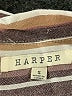 Harper Stripes Brown Short Sleeve Blouse Size S - photo 7