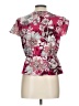 Ellen Tracy Floral Pink Short Sleeve Blouse Size L - photo 2