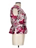 Ellen Tracy Floral Pink Short Sleeve Blouse Size L - photo 4