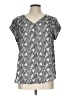 Fun2Fun 100% Polyester Silver Short Sleeve Blouse Size L - photo 1