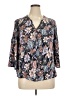 mark. 100% Viscose Floral Blue 3/4 Sleeve Blouse Size 1X - photo 1