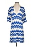 Kivari Chevron-herringbone Blue Casual Dress Size 4 - photo 1