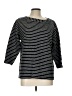 Weekends by Chico's Stripes Black Pullover Sweater Size Lg (2) - photo 1