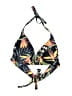 Kona Sol 100% Polyester Tropical Black Swimsuit Top Size L - photo 1