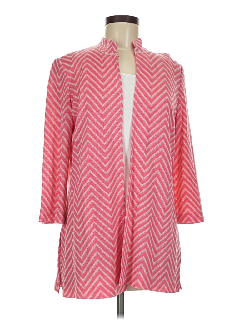 Pre-owned Ming Wang Cardigan Sweater In Pink