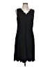 Nine West Solid Black Casual Dress Size 10 - photo 1