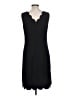 Nine West Solid Black Casual Dress Size 10 - photo 2