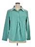 Susan Graver Chevron-herringbone Teal Long Sleeve Blouse Size 1X - photo 1