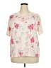 Flora Nikrooz Floral Ivory Short Sleeve Blouse Size XXL - photo 1