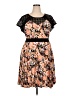 Torrid Floral Orange Casual Dress Size 2X Plus (2) - photo 1