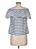 Vila 100% Cotton Blue Short Sleeve Top Size M - photo 2