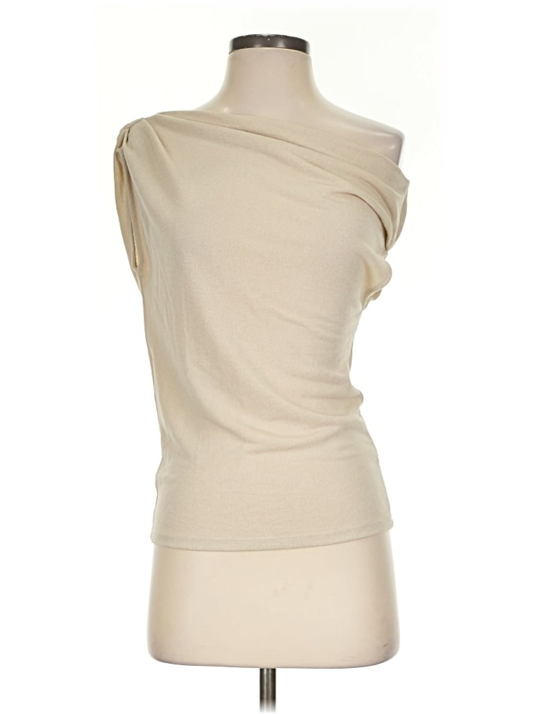 Pre-owned Zara Sleeveless Blouse In Tan