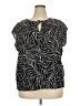 Sunny Leigh Black Short Sleeve Blouse Size 2X - photo 1