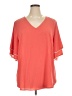 NY Collection 100% Polyester Orange Short Sleeve Blouse Size XL - photo 1