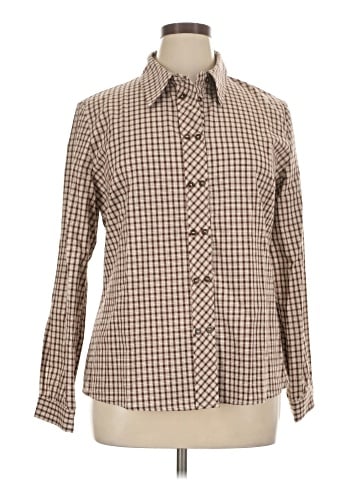 Allegra K Long Sleeve Button-Down Shirt (view 1)
