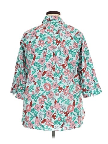 Lands' End 3/4 Sleeve Button-Down Shirt (view 2)