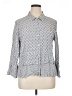 Habitat Chevron-herringbone Silver 3/4 Sleeve Button-Down Shirt Size XL - photo 1