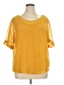 Worthington 100% Polyester Yellow Short Sleeve Blouse Size XL - photo 1