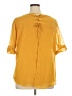 Worthington 100% Polyester Yellow Short Sleeve Blouse Size XL - photo 2