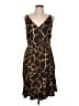 Milly 100% Viscose Animal Print Brown Cocktail Dress Size 10 - photo 1