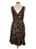 Milly 100% Viscose Animal Print Brown Cocktail Dress Size 10 - photo 2