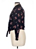 Love Notes 100% Rayon Floral Blue Black Long Sleeve Blouse Size XL - photo 5