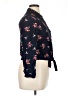 Love Notes 100% Rayon Floral Blue Black Long Sleeve Blouse Size XL - photo 4
