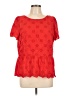 Talbots 100% Cotton Red Short Sleeve Top Size 12 - photo 1