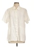 Flax 100% Linen Ivory Short Sleeve Button-Down Shirt Size 10 (M) - photo 1