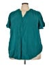 Torrid Teal Short Sleeve Blouse Size 4X Plus (4) - photo 1