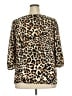 Rose + Olive 100% Polyester Animal Print Brown 3/4 Sleeve Blouse Size 2X - photo 2