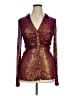 Free People Burgundy Long Sleeve Blouse Size XL - photo 1