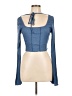 Shein Blue Long Sleeve Blouse Size L - photo 1