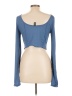 Shein Blue Long Sleeve Blouse Size L - photo 2