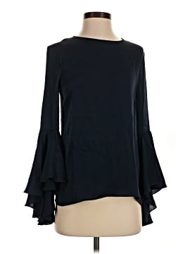Milly Long Sleeve Silk Top (view 1)