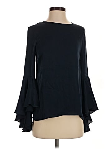 Milly Long Sleeve Silk Top (view 1)